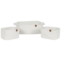 Basket set Home ESPRIT White Modern 34 x 25 x 14 cm (3 Pieces)