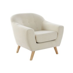 Armchair DKD Home Decor Beige Rubber wood 81 x 80 x 80 cm 83 x 80 x 80 cm