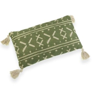 Coussin Versa Vert Pompons 10 x 30 x 50 cm