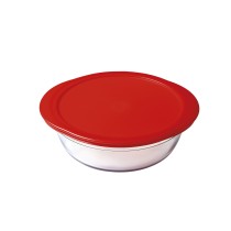 Runde Lunchbox mit Deckel Ô Cuisine Cook&store Ocu Rot 2,3 L 27 x 24 x 8 cm Glas Silikon (6 Stück)