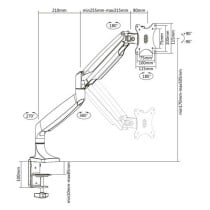 TV Wall Mount with Arm TooQ DB3032TNR-S Silver