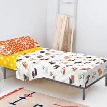 Jeu de draps HappyFriday Mr Fox Dogs Multicouleur Lit 1 persone 2 Pièces