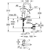 Mischbatterie Grohe 23811000 Metall