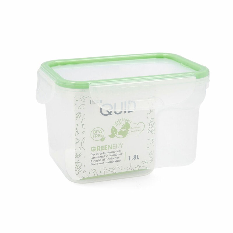 Lunchbox hermetisch Quid Greenery 1,8 L Durchsichtig Kunststoff (Pack 4x)