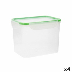 Boîte à lunch hermétique Quid Greenery Transparent Plastique (3,7 L) (Pack 4x)