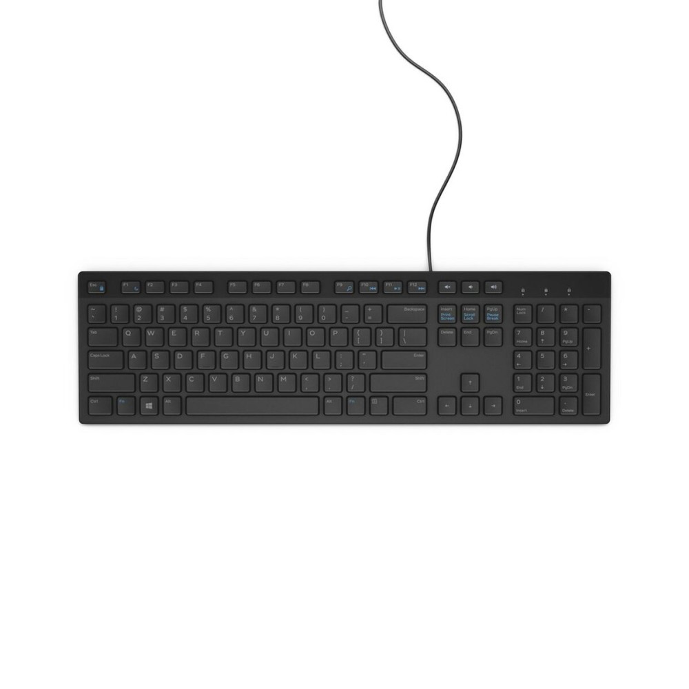 Tastatur Dell KB216 Schwarz Schwarzweiß QWERTY