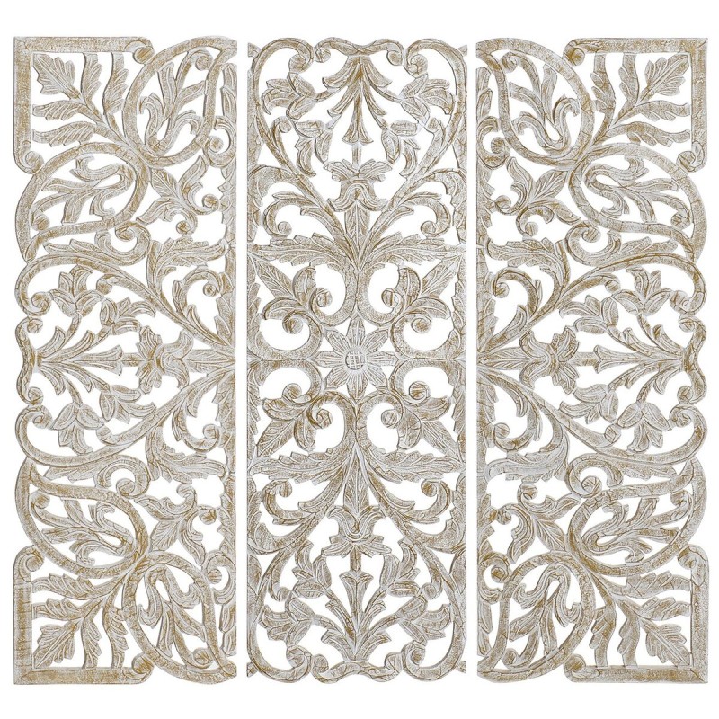 Wall Decoration DKD Home Decor Golden White Iron Romantic MDF Wood (40 x 2 x 120 cm)