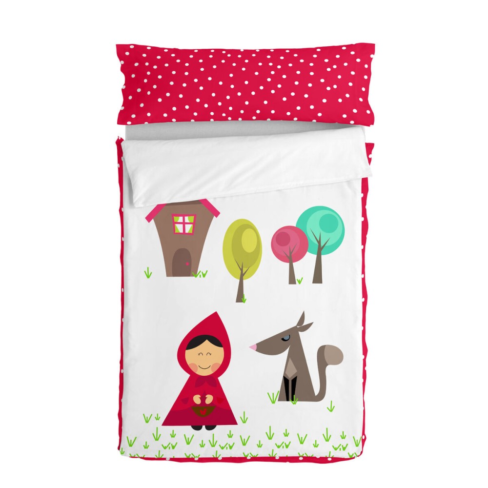 Quilt Cover without Filling HappyFriday Multicolour 90 x 200 cm Little Red Riding Hood 2 Pieces