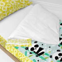 Quilt Cover without Filling HappyFriday Moshi Moshi Panda garden blue Blue 90 x 200 cm