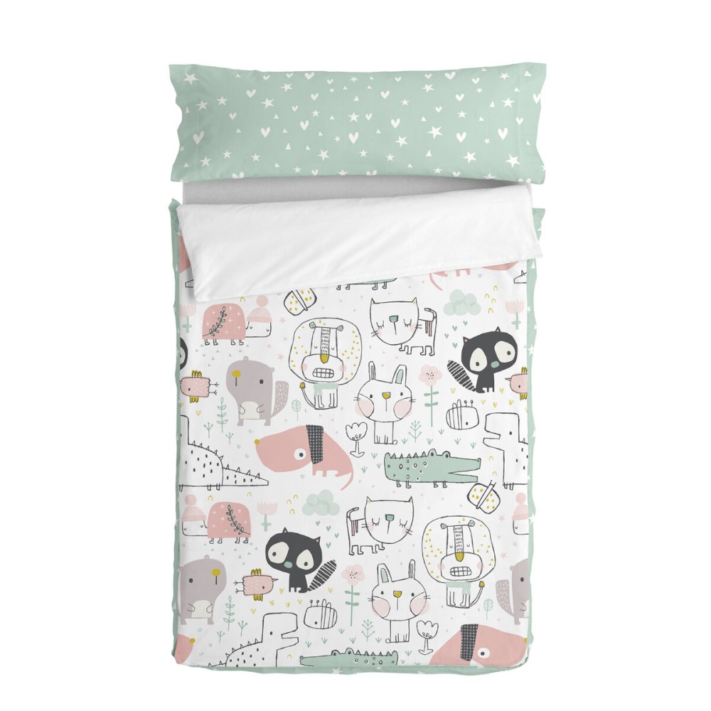 Housse de couette non rembourrée HappyFriday Moshi Moshi Best buddies Multicouleur 90 x 200 cm