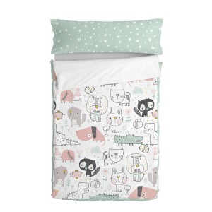 Housse de couette non rembourrée HappyFriday Moshi Moshi Best buddies Multicouleur 90 x 200 cm