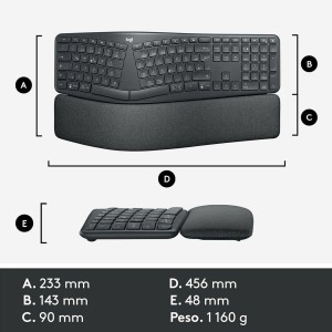 Tastatur Logitech 920-010105 Schwarz Grau Graphit Qwerty Spanisch