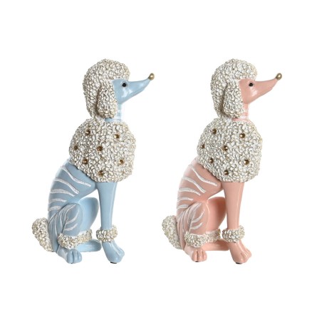 Figurine Décorative DKD Home Decor 18 x 10 x 30,5 cm Scandi Bleu Rose (2 Unités)