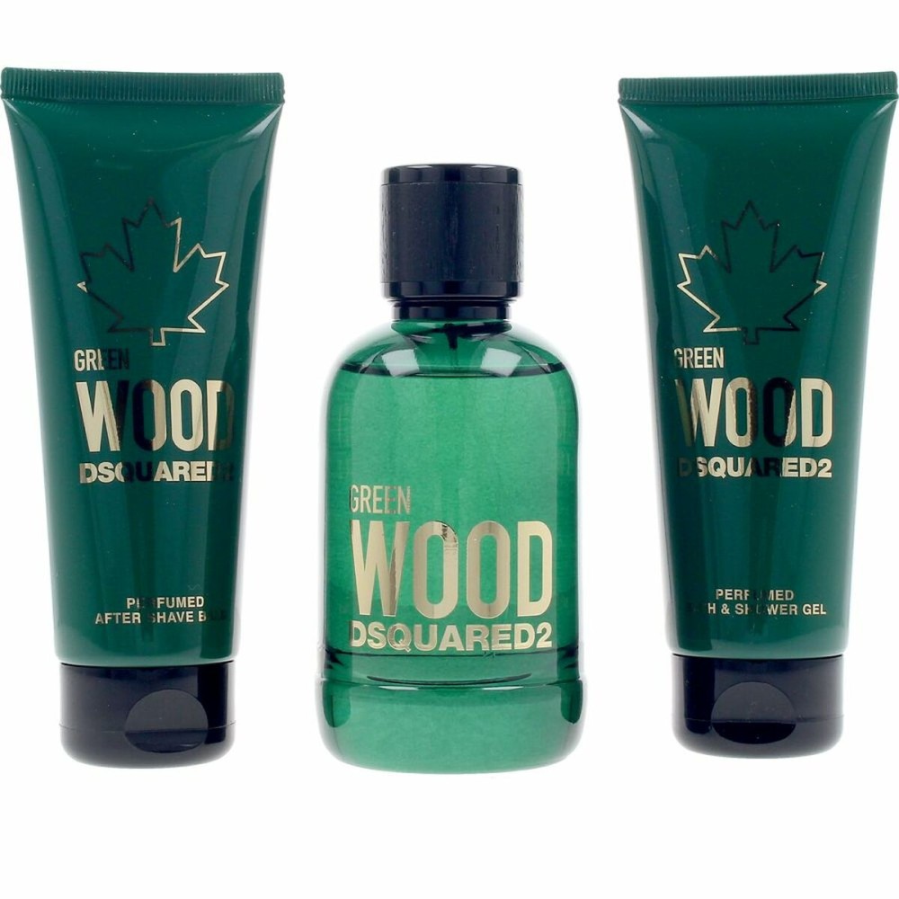 Women's Perfume Set Dsquared2 GREEN WOOD 3 Pieces