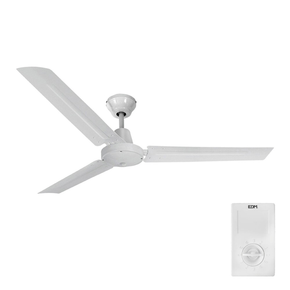 Ventilateur de Plafond EDM 33982 Blanc 60 W Ø 120 cm Mini industriel