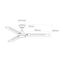 Ceiling Fan EDM 33982 White 60 W Ø 120 cm Mini industrial