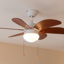 Ceiling Fan with Light Cecotec EnergySilence Aero 365 White Wood 50 W