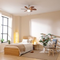 Ceiling Fan with Light Cecotec EnergySilence Aero 365 White Wood 50 W