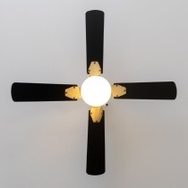 Ceiling Fan with Light Cecotec EnergySilence Aero 450 Black Golden 50 W