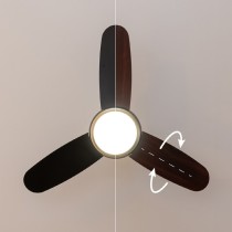 Ventilateur de Plafond avec Lumière Cecotec EnergySilence Aero 4265 Noir Doré 18 W 65 W