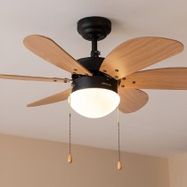 Deckenventilator mit Lampe Cecotec EnergySilence Aero 360 Schwarz Holz 50 W