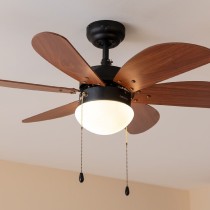 Ceiling Fan with Light Cecotec EnergySilence Aero 365 Black Wood 50 W