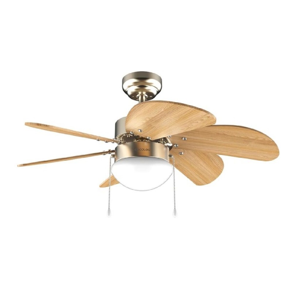 Ceiling Fan with Light Cecotec EnergySilence Aero 360 Golden Wood 50 W