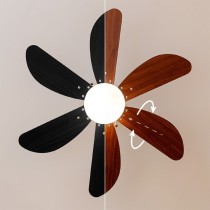 Ceiling Fan with Light Cecotec EnergySilence Aero 365 Black Wood 50 W