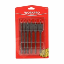 Ensemble de forets Workpro 10, 12, 16, 18, 20, 25 mm Acier au carbone Pelle Bois 6 Pièces