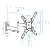 Wall Bracket TooQ TSLP1040T-B 43" 13" 20 kg