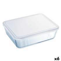 Rechteckige Lunchbox mit Deckel Pyrex Cook & Freeze 19 x 14 x 5 cm 800 ml Durchsichtig Silikon Glas (6 Stück)