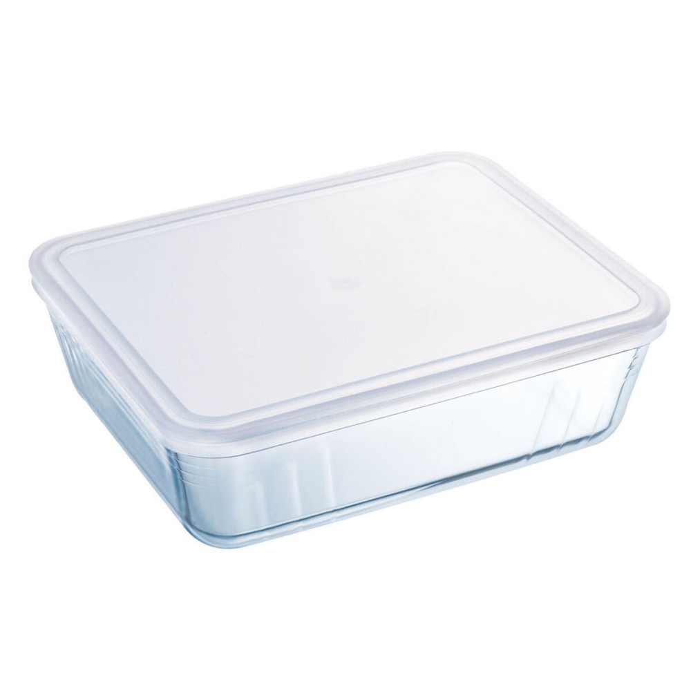 Rechteckige Lunchbox mit Deckel Pyrex Cook & Freeze 19 x 14 x 5 cm 800 ml Durchsichtig Silikon Glas (6 Stück)