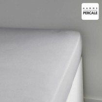 Drap housse TODAY Percale Gris clair 140 x 200 cm Gris