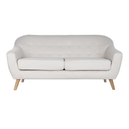 Sofa DKD Home Decor Natural Polyester Rubber wood Cream (172 x 82 x 82 cm)