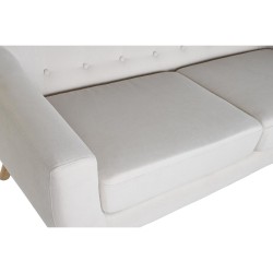 Sofa DKD Home Decor Natural Polyester Rubber wood Cream (172 x 82 x 82 cm)