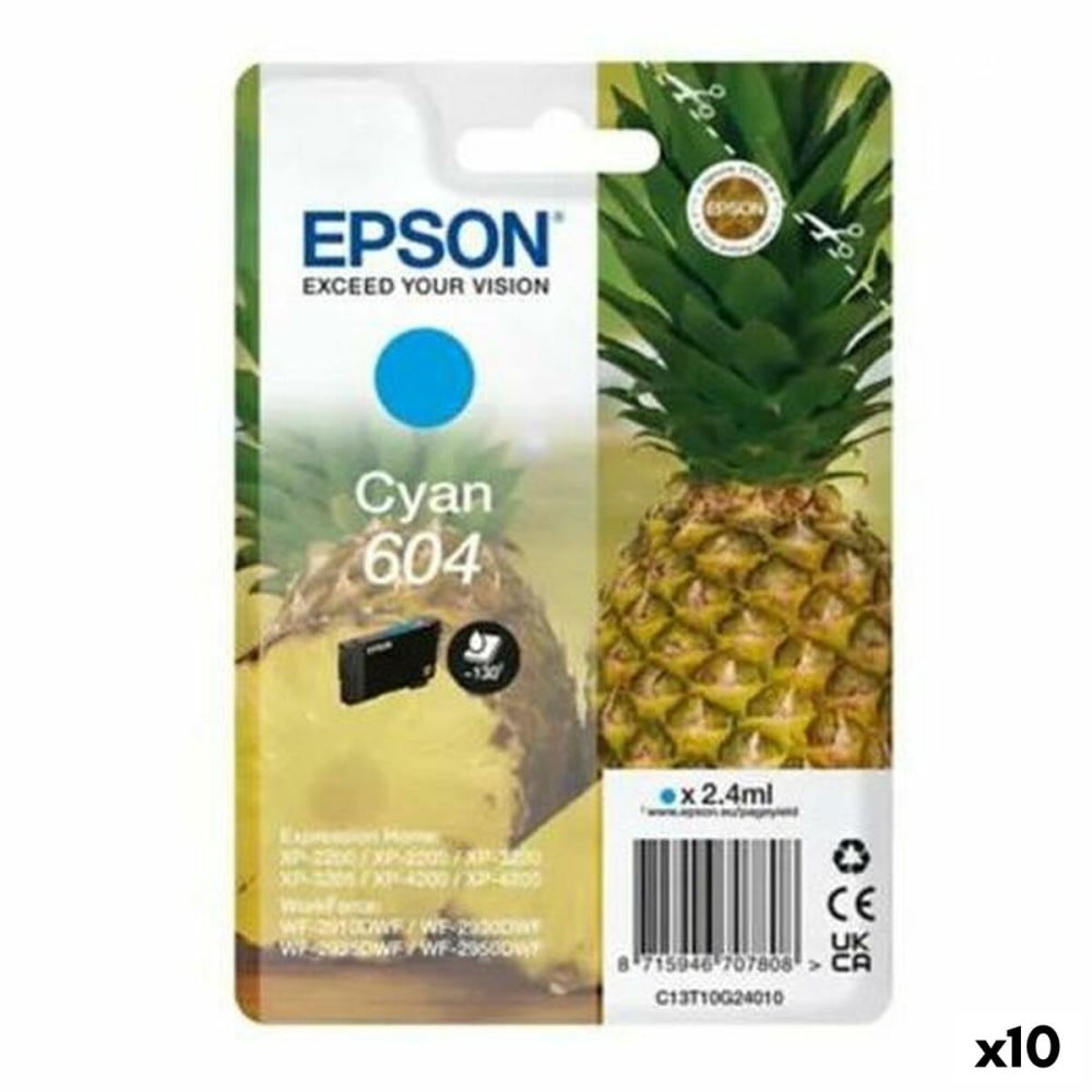 Original Tintenpatrone Epson XP-2200 WF-2910DWF Türkis (10 Stück)