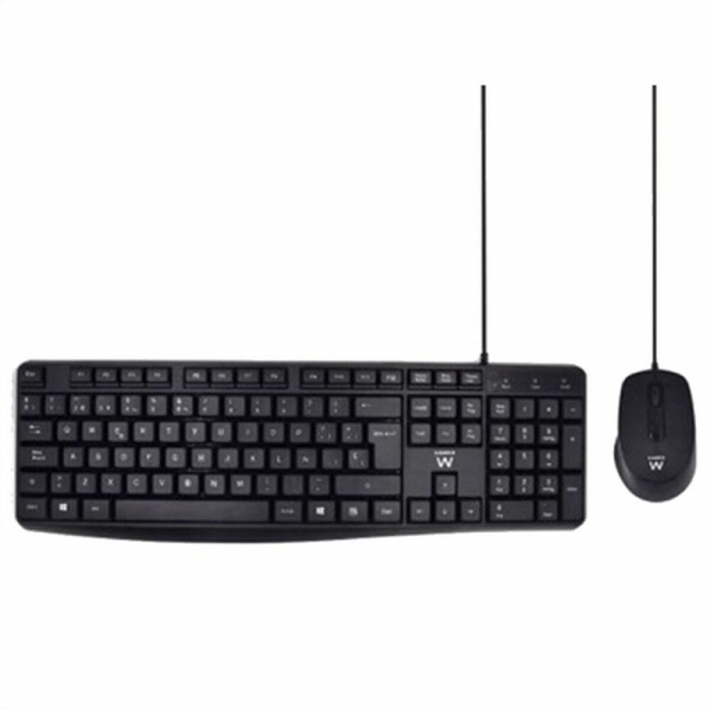 clavier et souris Ewent EW3006 Noir Espagnol Qwerty