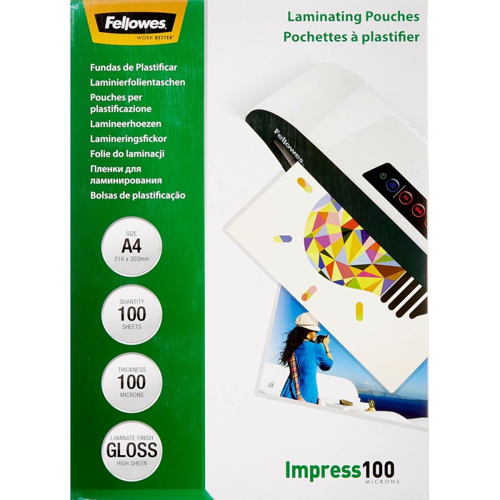 Couvertures de plastification Fellowes 5351111 Transparent A4 Plastifieuse (100 Unités)