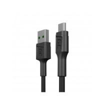 USB Cable to micro USB Green Cell KABGC23 Black 30 cm