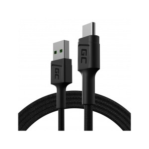 USB to USB-C Adapter Green Cell KABGC22 Black 1,2 m