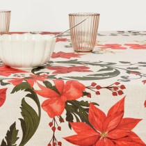 Stain-proof resined tablecloth Belum Christmas Symetric Red Green Linen 100 x 150 cm