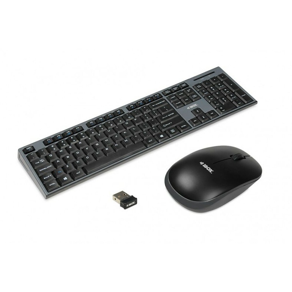 clavier et souris Ibox DESKTOP KIT PRO Noir Anglais QWERTY