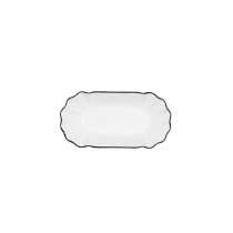 Snack tray Quid Gastro White Black Ceramic 20,5 x 11 x 3,5 cm (12 Units)