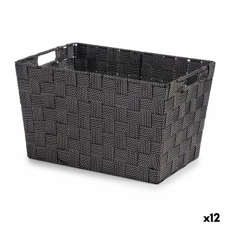 Panier Noir Tissu 25 x 20 x 35 cm (12 Unités)