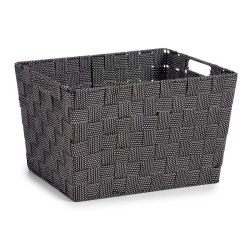 Panier Noir Tissu 25 x 20 x 35 cm (12 Unités)