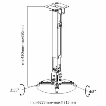 Verstellbare Deckenhalterung für Projektoren Equip 650702