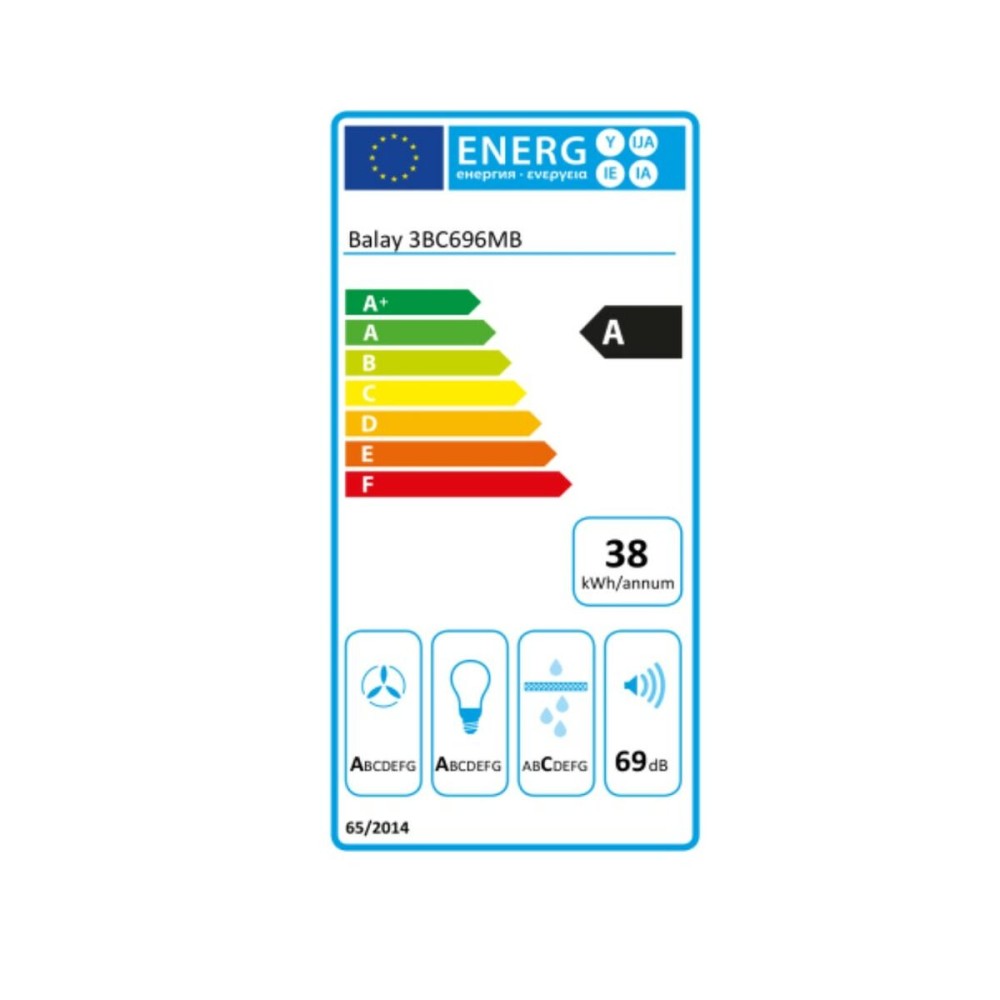 Hotte standard Balay 3BC696MB 90 cm 600 m3/h 69 dB 220W Blanc