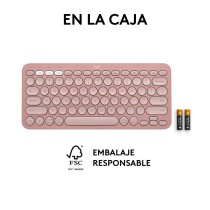 Clavier sans fil Logitech K380s Rose Espagnol Qwerty