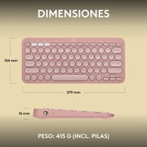 Clavier sans fil Logitech K380s Rose Espagnol Qwerty