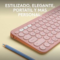 Clavier sans fil Logitech K380s Rose Espagnol Qwerty